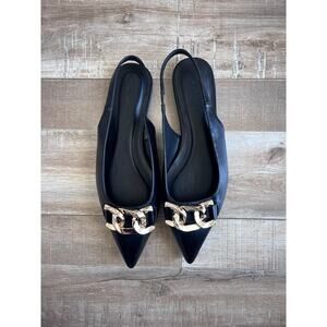 Billini Pointed Toe Chain Flat Size 6